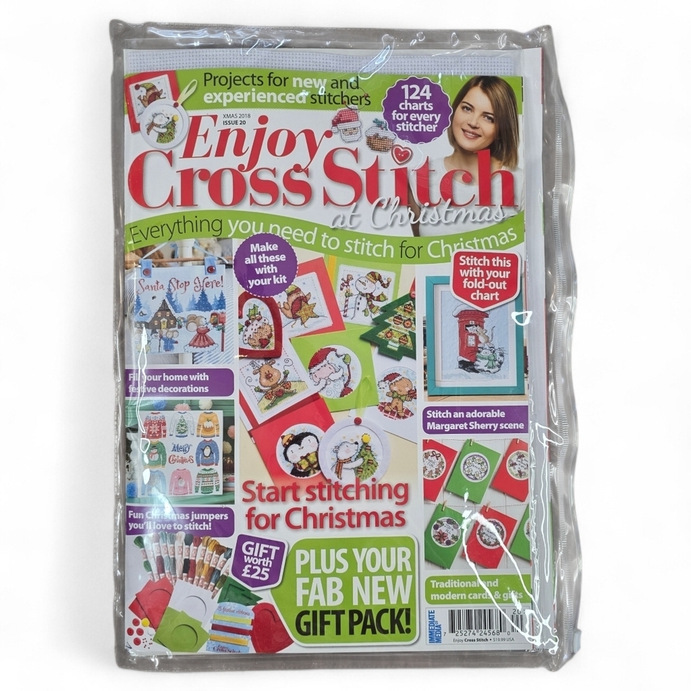 Enjoy Cross Stitch Christmas 2018 Issue 20 Gift Pack Kit NIP Magazine Patterns